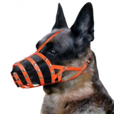 Намордник Barksi водовідштовхуючий біотановий Доберман, вівчарка велика, помаранчево-чорний (4914/Т) 