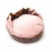 Лежак пуф з ковдрою для собак і котів Zoo-hunt Мystic круглий рожевий №1 420х420х90 мм