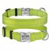 Нашийник для Собак BronzeDog Active Нейлоновий зі Світловідбиттям та Металевою Пряжкою Салатовий  L(34/1305/Т) 