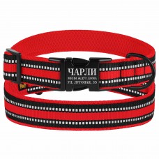 Нашийник для Собак BronzeDog Mesh з Металевою Пряжкою Червоний S(46/1603/Т) Нашийник для Собак BronzeDog Mesh з Металевою Пряжкою Червоний S(46/1603/Т)