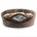 Лежак для котів і собак Zoo-hunt овальний Малібу коричневий №1 320х430х125 мм