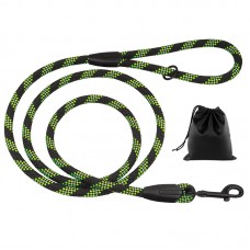 Повідець для Собак Barksi Active світловідбивний Чорно-Салатовий 300 см  L(66325/Т) 