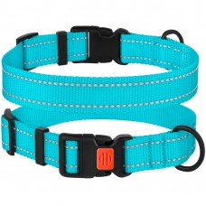 Нашийник для Собак BronzeDog Active Нейлоновий зі Світловідбиттям та Пластиковою Пряжкою Блакитний  S(50/1222/Т) 