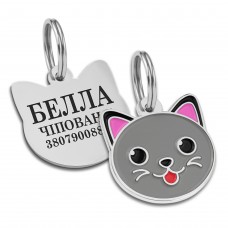 Емальований Адресник BronzeDog Котик Сірий  S(953111) 