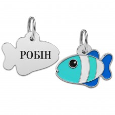 Емальований Адресник BronzeDog Рибка Бірюзовий  S(954113) 