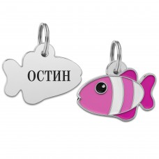 Емальований Адресник BronzeDog Рибка Рожевий  S(95417) 