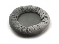 Лежак круглий для собак та котів Сапфір сірий №1 43х13 см