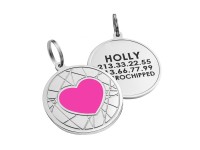 Емальований Адресник для Собак BronzeDog Серце на Фоні Об'ємної Павутинки Рожевий S(92227) Емальований Адресник для Собак BronzeDog Серце на Фоні Об'ємної Павутинки Рожевий S(92227)