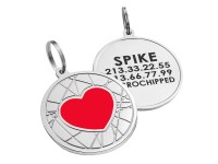 Емальований Адресник для Собак BronzeDog Серце на Фоні Об'ємної Павутинки Червоний S(92223) Емальований Адресник для Собак BronzeDog Серце на Фоні Об'ємної Павутинки Червоний S(92223)