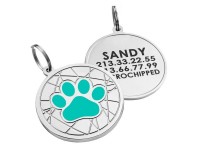 Емальований Адресник для Собак BronzeDog Лапка на Фоні Об'ємної Павутинки Бірюзовий L(922313) Емальований Адресник для Собак BronzeDog Лапка на Фоні Об'ємної Павутинки Бірюзовий L(922313)