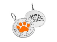 Емальований Адресник для Собак BronzeDog Лапка на Фоні Об'ємної Павутинки Помаранчевий S(92134) Емальований Адресник для Собак BronzeDog Лапка на Фоні Об'ємної Павутинки Помаранчевий S(92134)