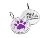 Емальований Адресник для Собак BronzeDog Лапка на Фоні Об'ємної Павутинки Фіолетовий S(92239) Емальований Адресник для Собак BronzeDog Лапка на Фоні Об'ємної Павутинки Фіолетовий S(92239)