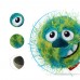 Іграшка для Собак Gigwi Crazy Ball Гумовий М'яч з Ворсистим Покриттям та Піщалкою Зелений 7 см 