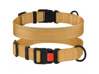 Нашийник для Собак BronzeDog Active Нейлоновий зі Світловідбиттям та Пластиковою Пряжкою Золотистий  L(52/1226/Т) 
