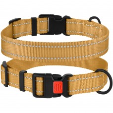Нашийник для Собак BronzeDog Active Нейлоновий зі Світловідбиттям та Пластиковою Пряжкою Золотистий  XL(53/1226/Т) 