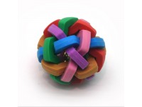 Іграшка для собак і котів м'ячик плетений з дзвоником кольоровий 5 см 