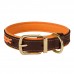 Нашийник для Собак Шкіряний BronzeDog Premium з Литою Латунною Фурнітурою та Адресником Коричнево-Помаранчевий XL(61084/Т) Нашийник для Собак Шкіряний BronzeDog Premium з Литою Латунною Фурнітурою та Адресником Коричнево-Помаранчевий XL(61084/Т)