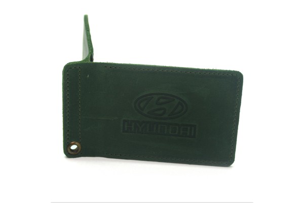 Обкладинка для водійських документів Hyundai Zoo-hunt шкіра Крейзі 1061 зелена 