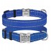 Нашийник для Собак BronzeDog Active Нейлоновий зі Світловідбиттям та Металевою Пряжкою Синій  S(32/1302/Т) 
