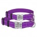 Нашийник для Собак BronzeDog Active Нейлоновий зі Світловідбиттям та Металевою Пряжкою Фіолетовий  L(34/1307/Т) 