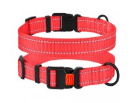 Нашийник для Собак BronzeDog Active Нейлоновий зі Світловідбиттям та Пластиковою Пряжкою Кораловий  XL(53/1224/Т) 