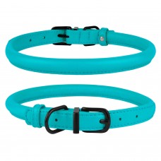 Нашийник для Собак Круглий Шкіряний BronzeDog Premium з Металевою Фурнітурою Блакитний XL(00362/Т) Нашийник для Собак Круглий Шкіряний BronzeDog Premium з Металевою Фурнітурою Блакитний XL(00362/Т)