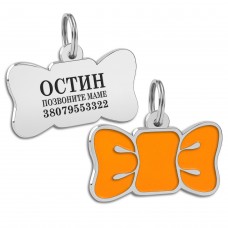 Емальований Адресник BronzeDog Метелик для Собак Помаранчевий  S(94524) 