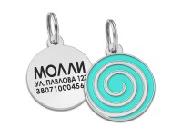 Емальований Адресник BronzeDog Льодяник для Собак Бірюзовий  M(948113) 