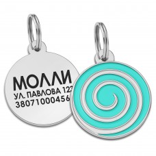 Емальований Адресник BronzeDog Льодяник для Собак Бірюзовий  M(948113) 
