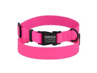 Нашийник для Собак BronzeDog Surf Водовідштовхуючий із Захисним Полімерним Покриттям та Металевою Пряжкою Рожевий  XL(66/6137/Т) 